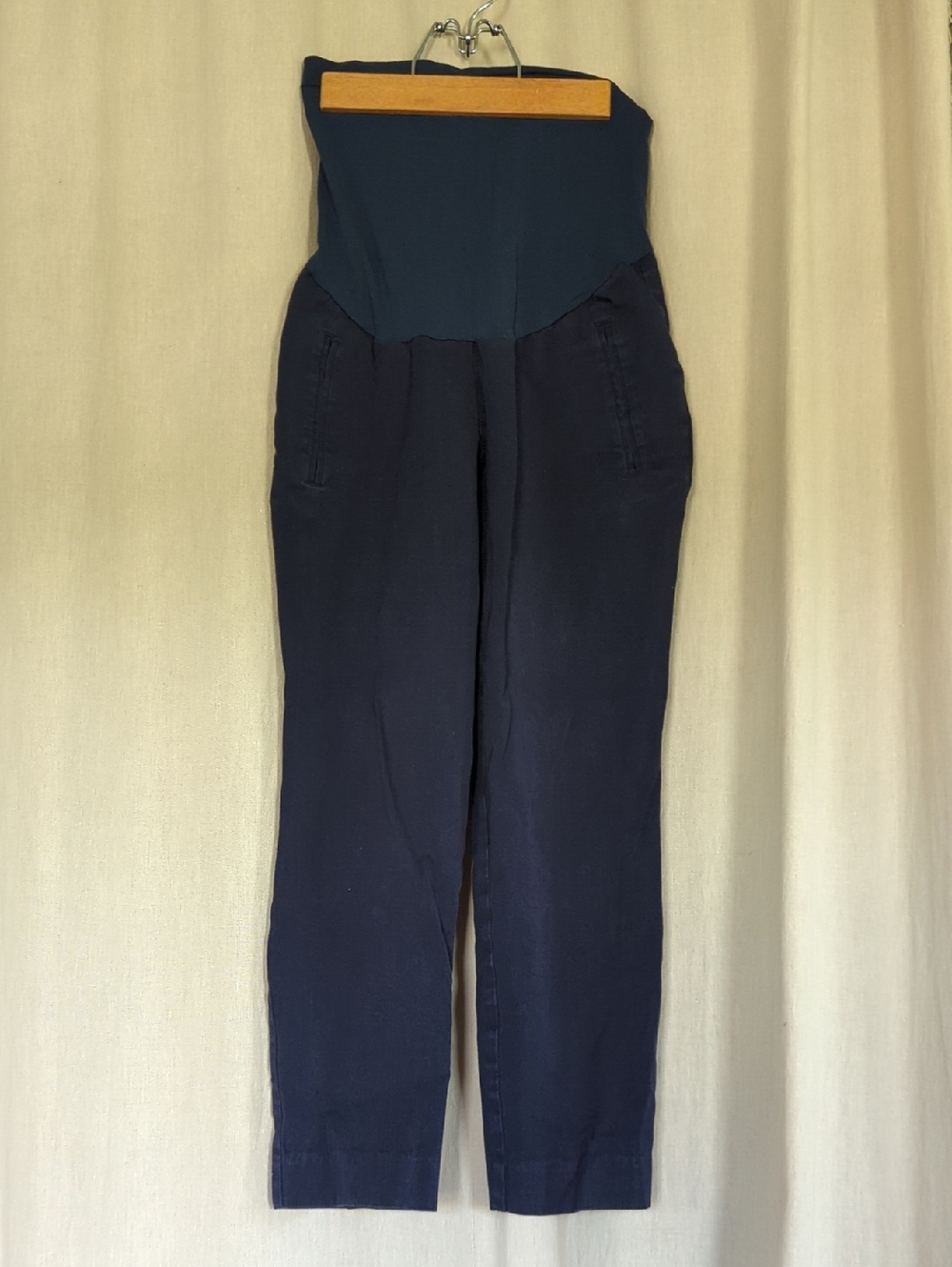 A Pea In A Pod Navy Maternity Pants with Stretch Waistband